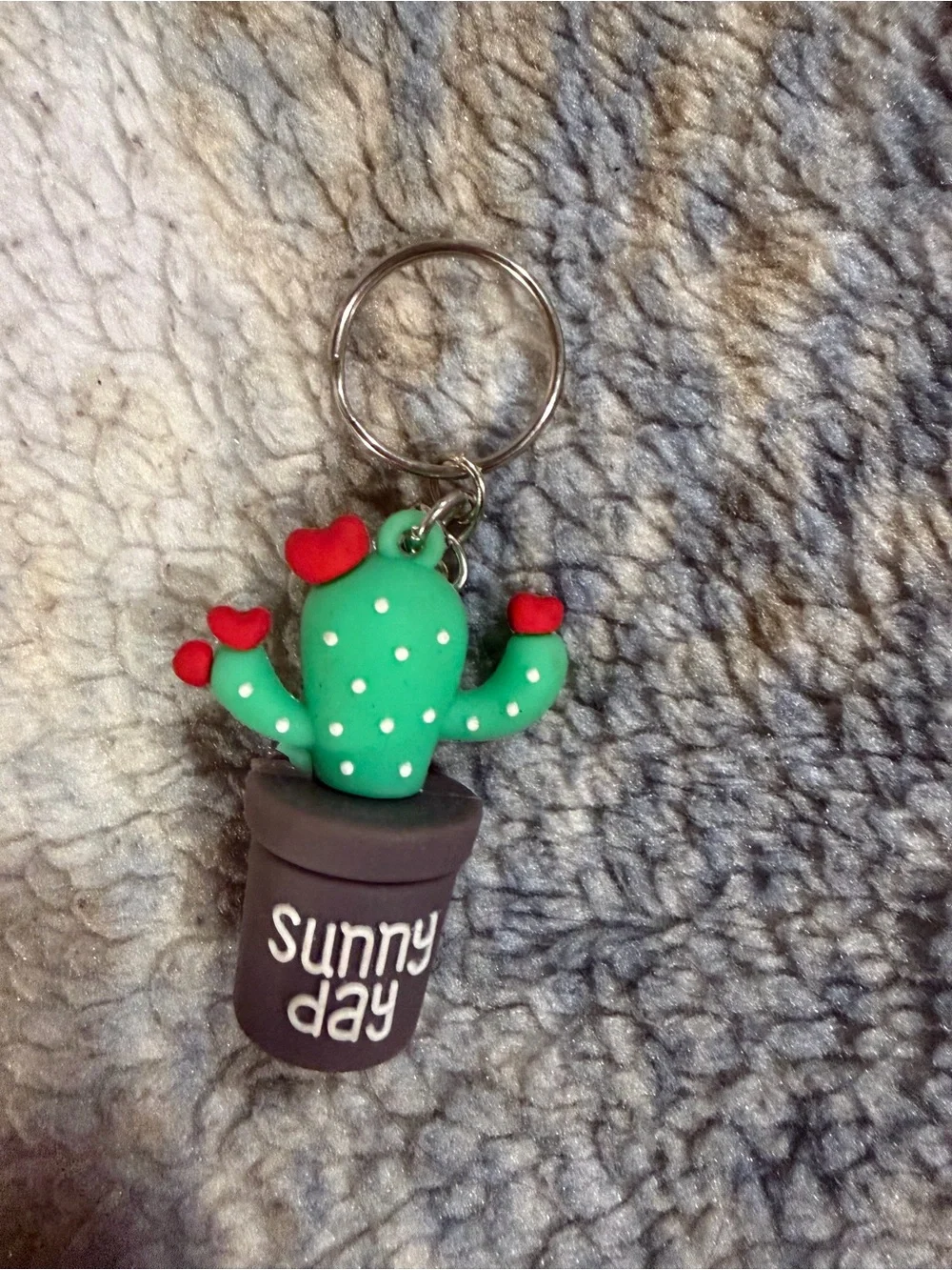 Sunny Day Green Cactus Keychain Card Holder